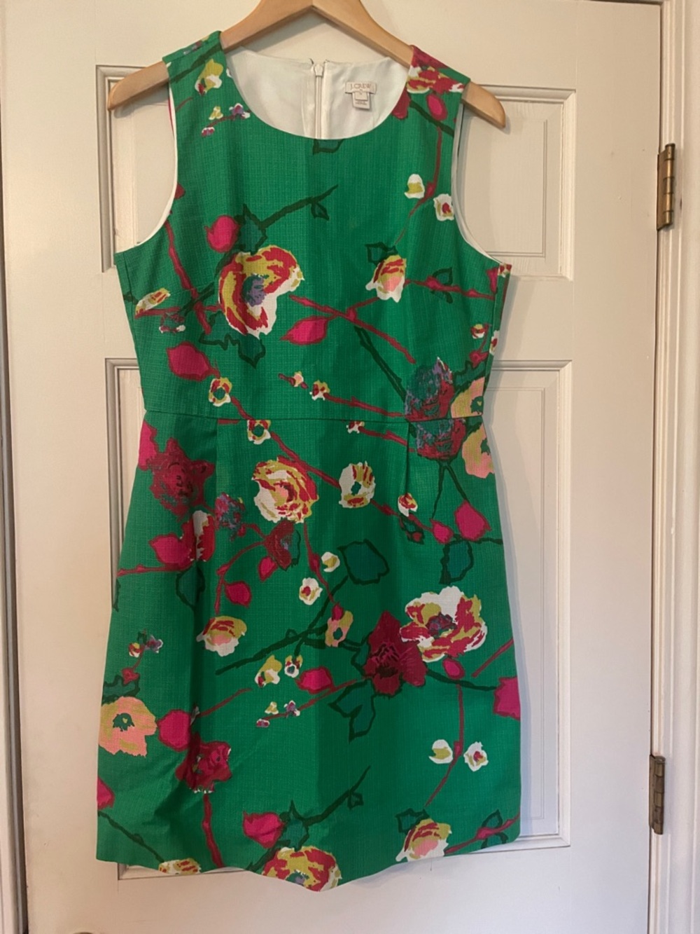 J Crew—Green Floral Sheath Dress—Size 10
